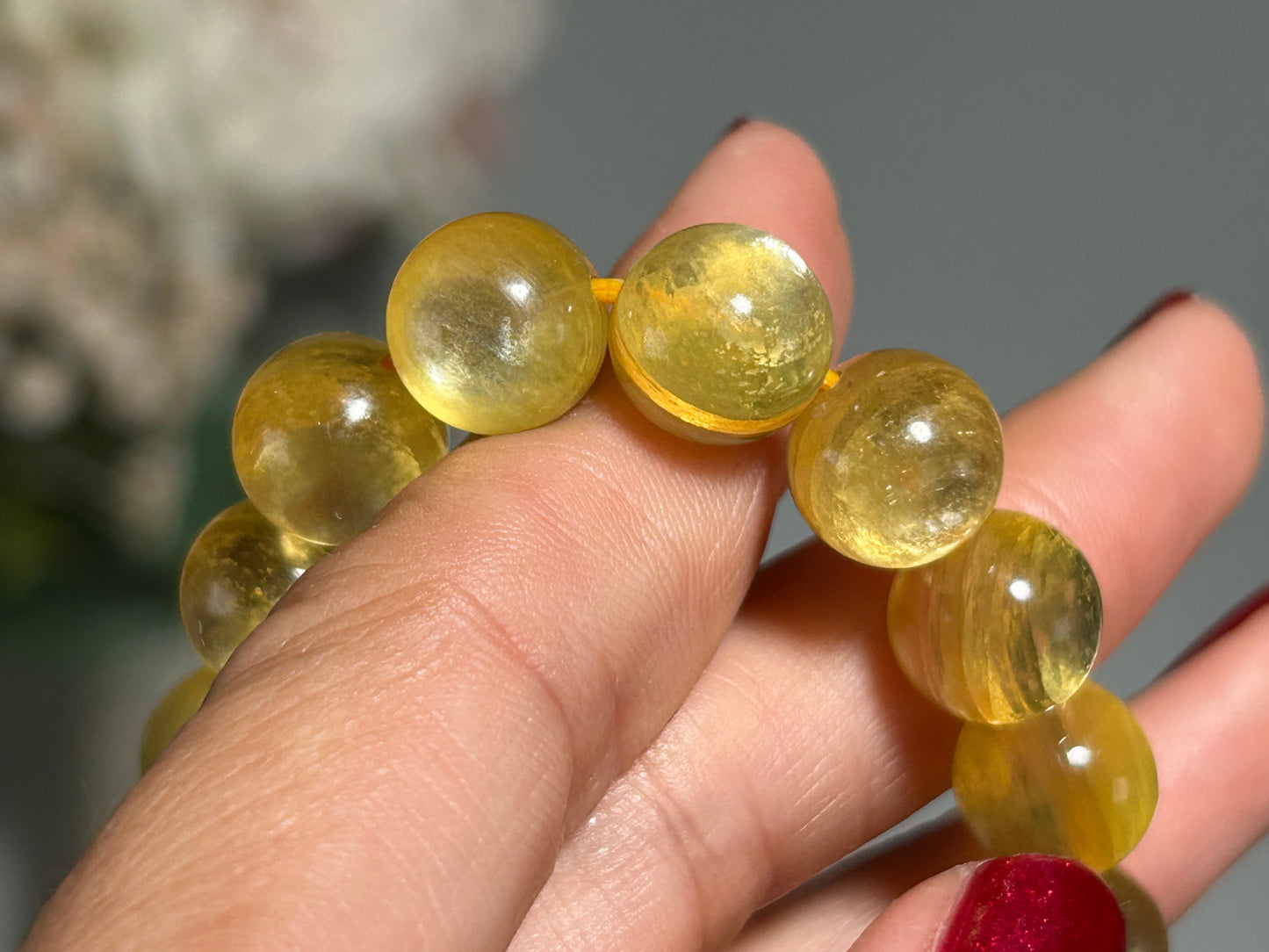 10mm Golden Muscovite Mica Bracelet