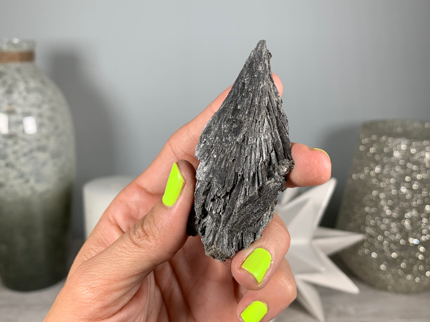 Black Kyanite Fan Large