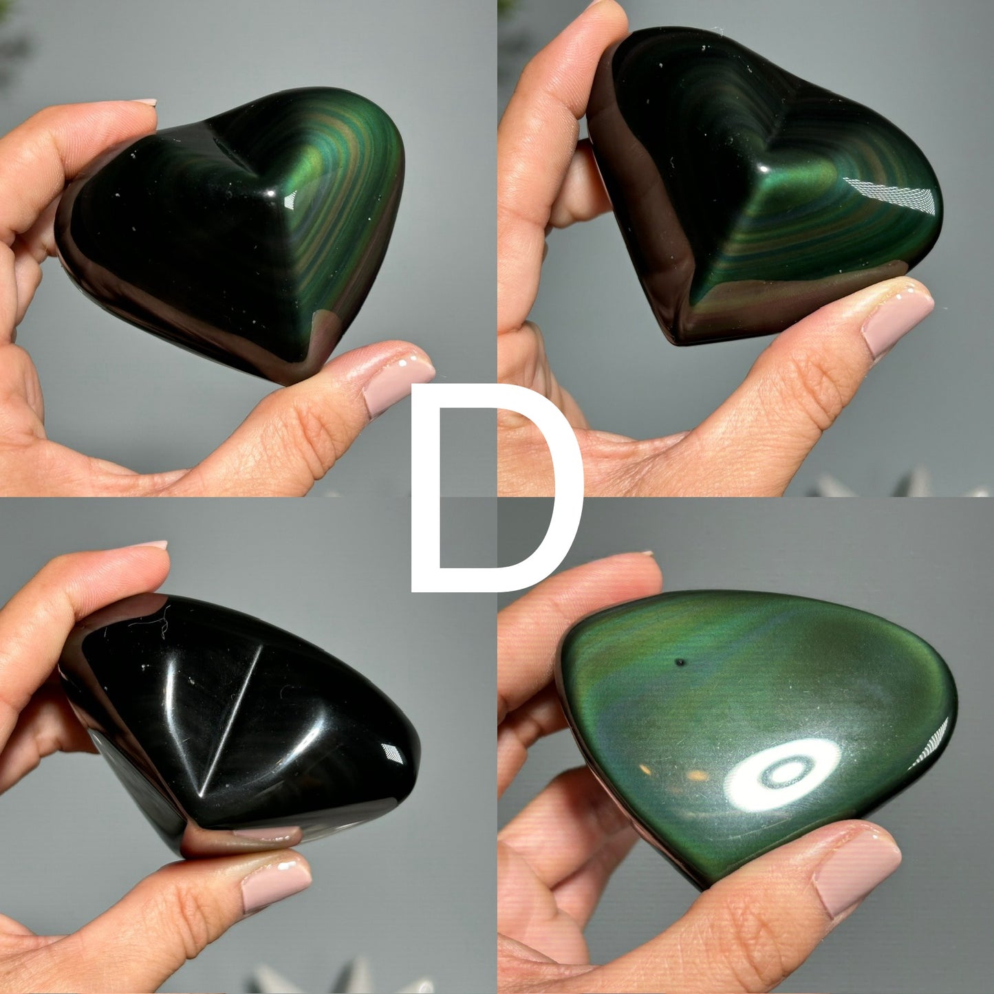 Rainbow Obsidian Heart