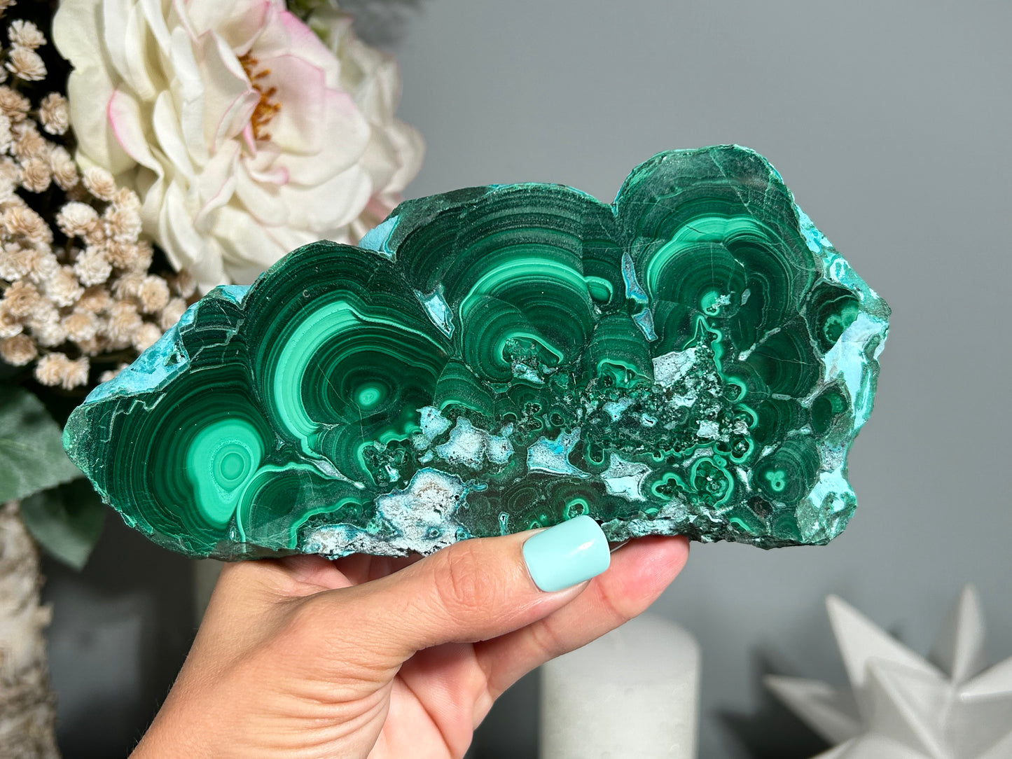 Malachite Chrysocolla Slab (6.8" 173 mm) #477