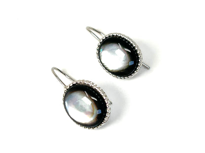 Black and Silver Shell Earrings