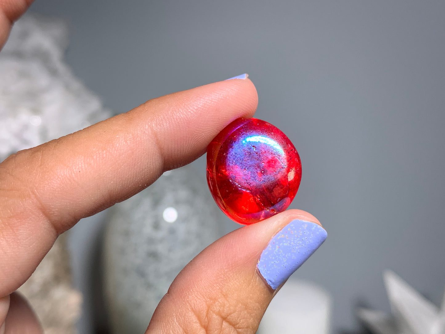 Tumbled Red Aura Quartz