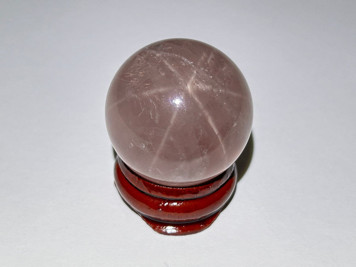 Star Rose Quartz Sphere (1.1", 29mm)