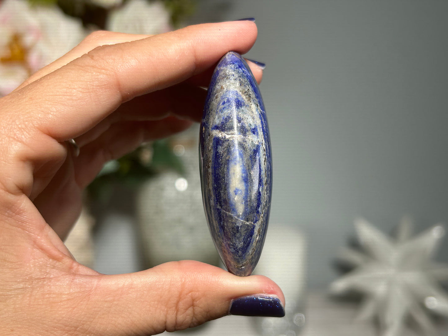 Lapis Lazuli Palm Stone (2.6", 65mm)