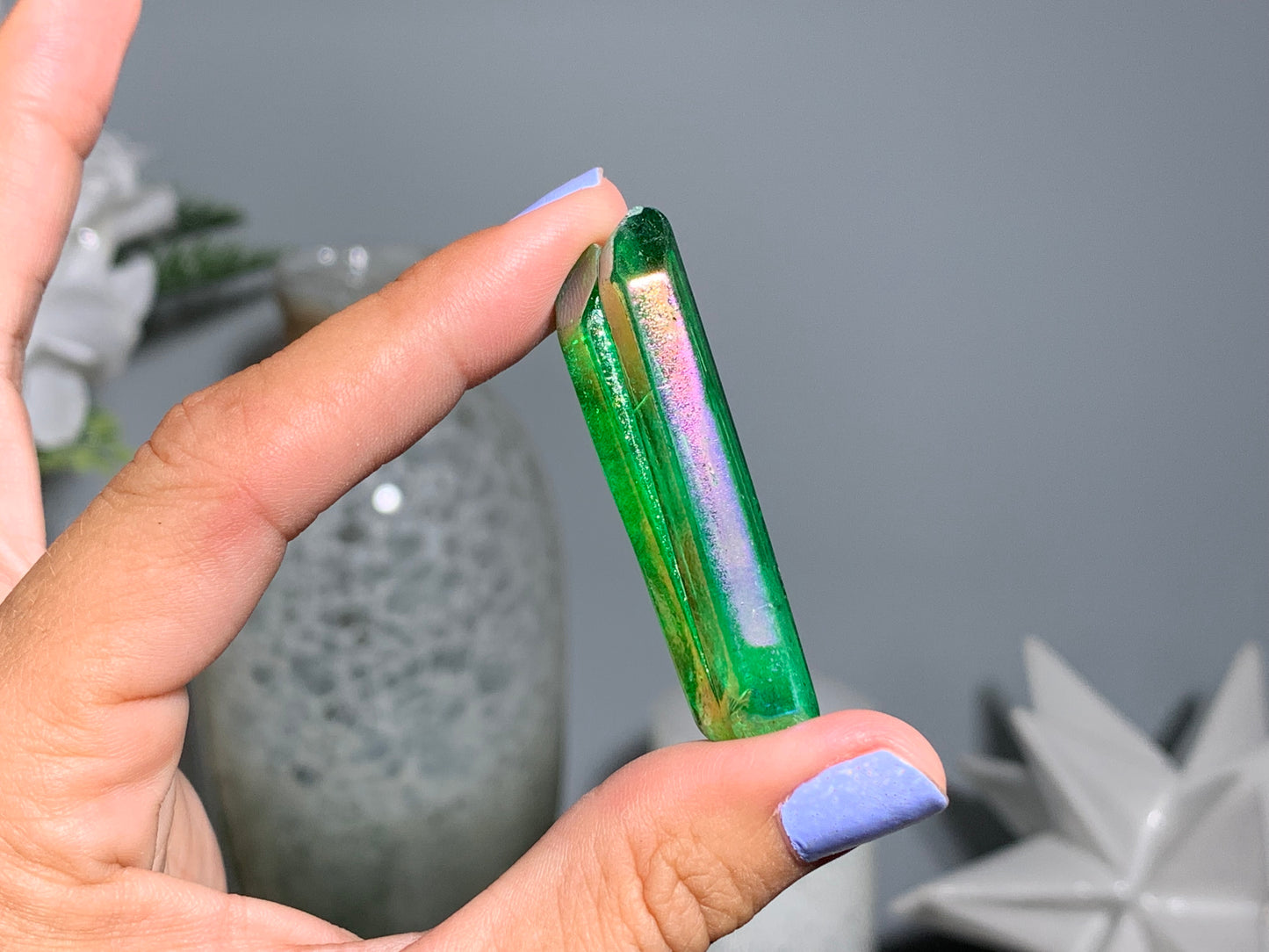 Green Aura Quartz Point