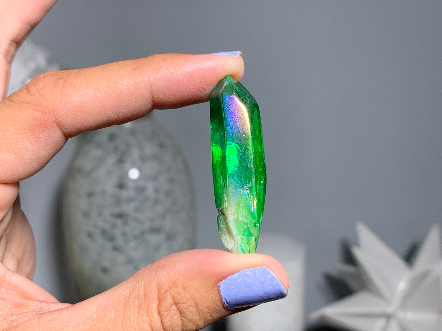 Green Aura Quartz Point