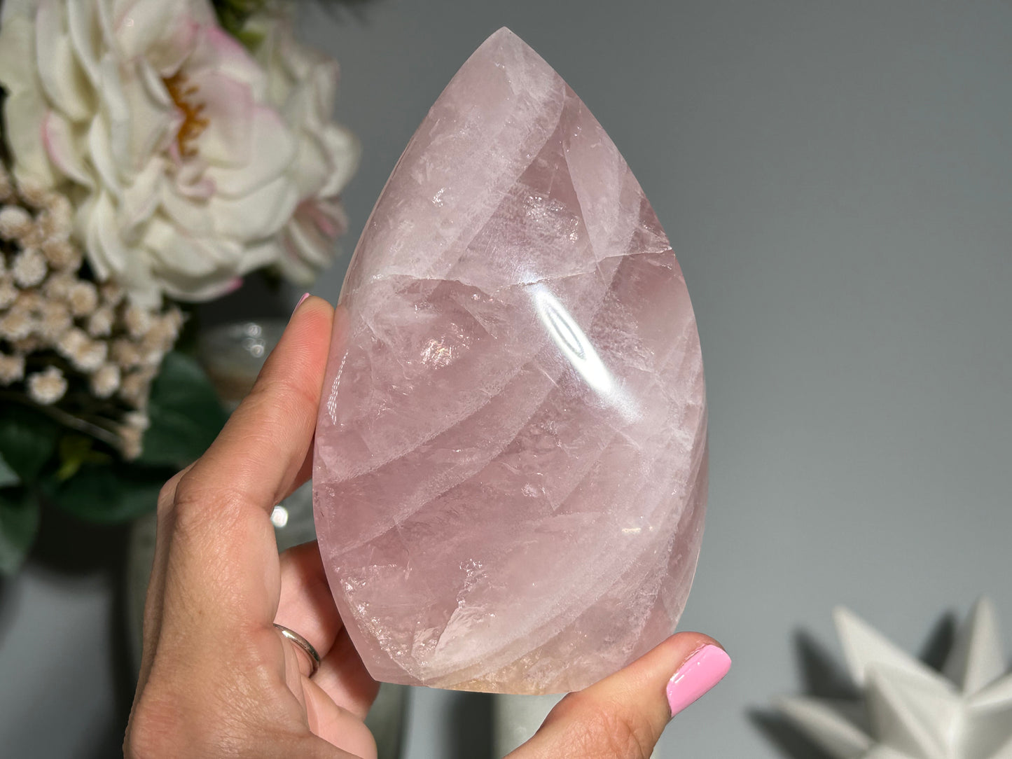 Rose Quartz Freeform (4.6", 116mm)