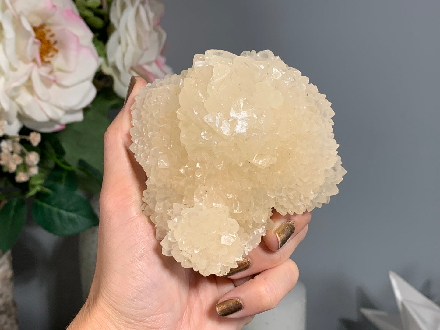 Natural Premium Calcite Flower (3.5", 90mm)