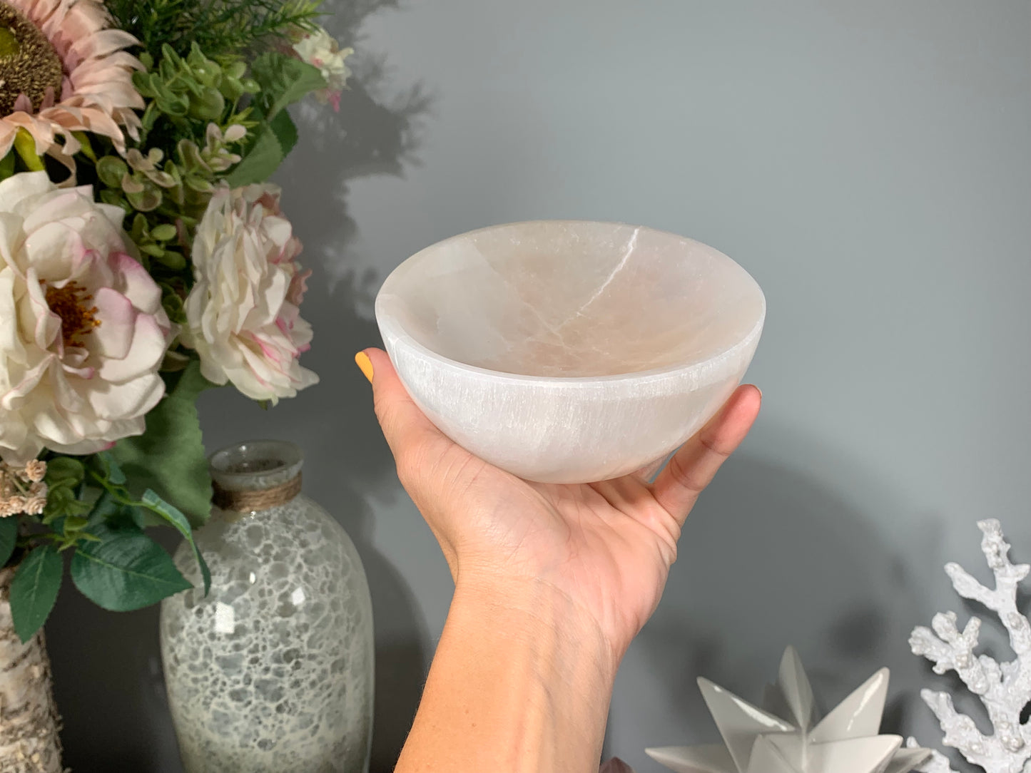 Oval Misfits Selenite Bowl (6")