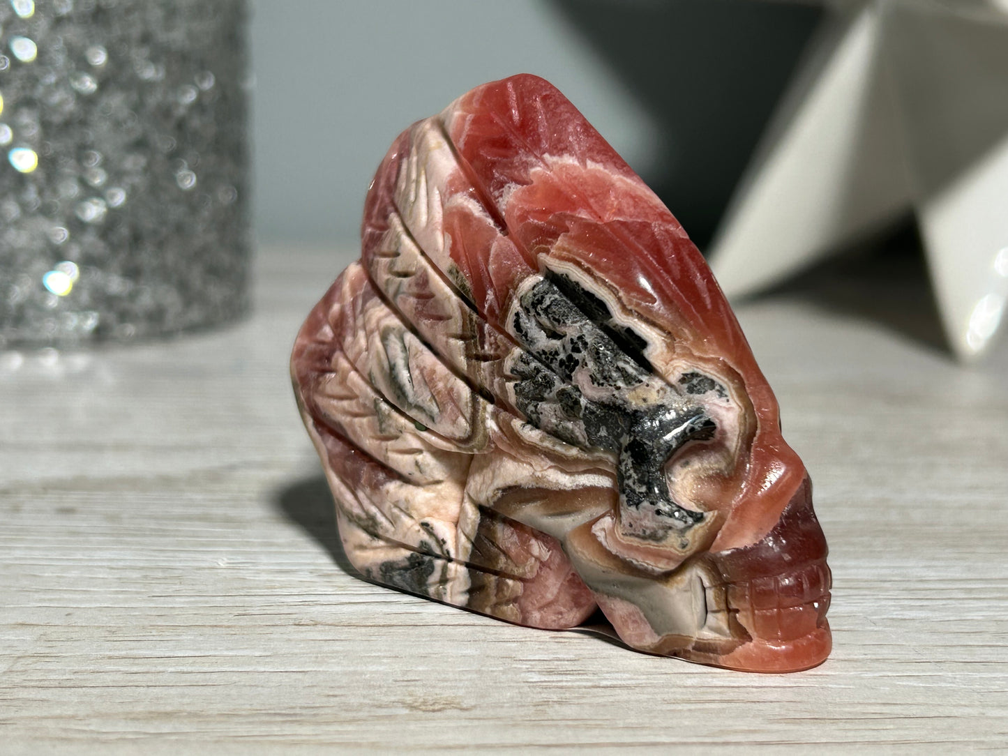 Rhodochrosite Skull (2.3", 59mm)