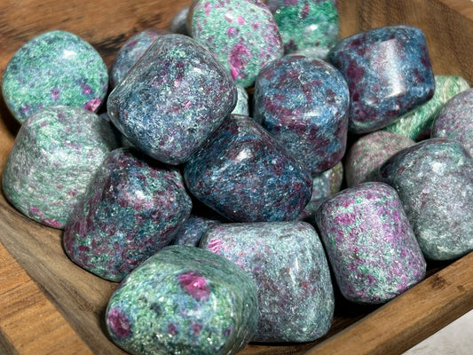 Tumbled Ruby in Kyanite or Fuchsite