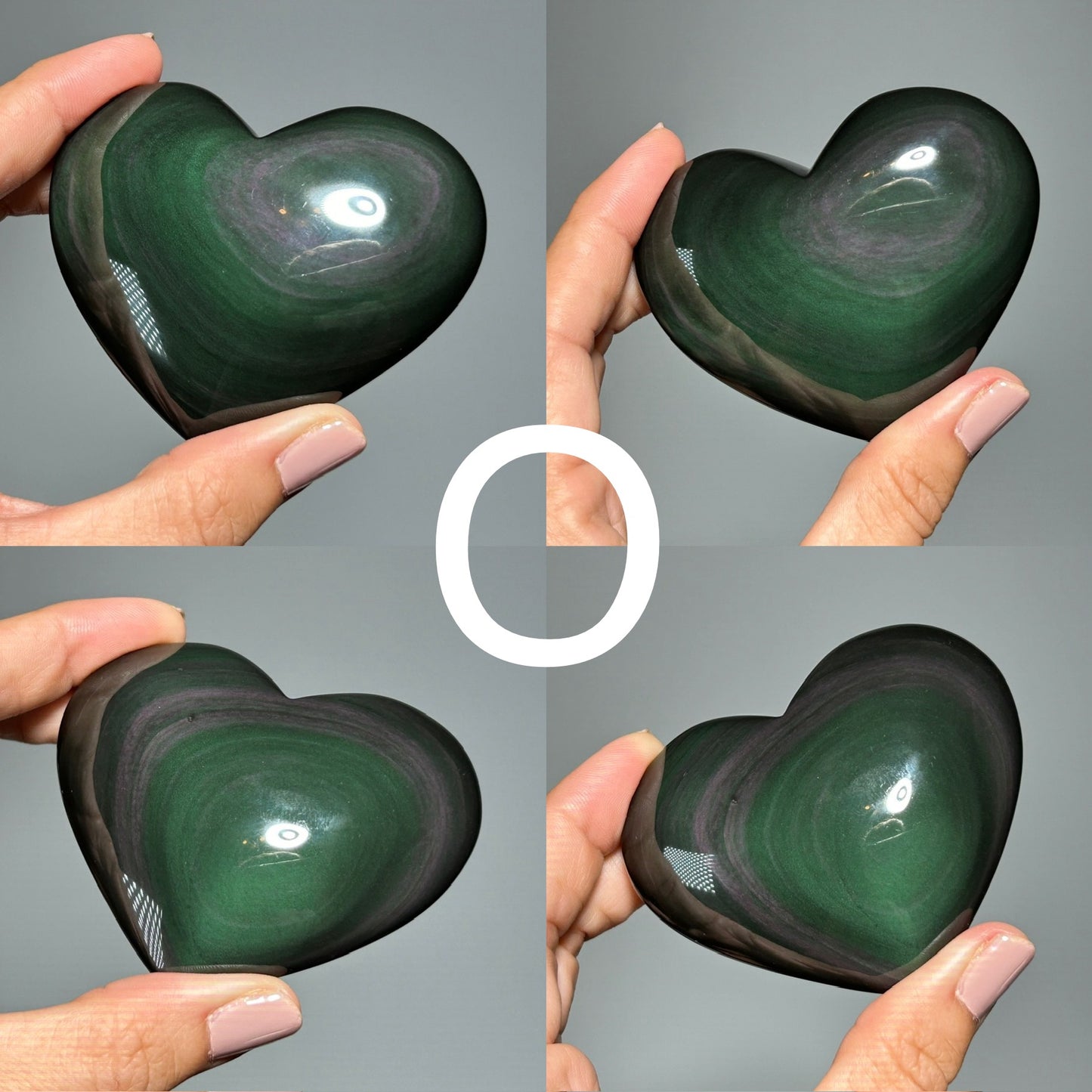 Rainbow Obsidian Puffy Heart