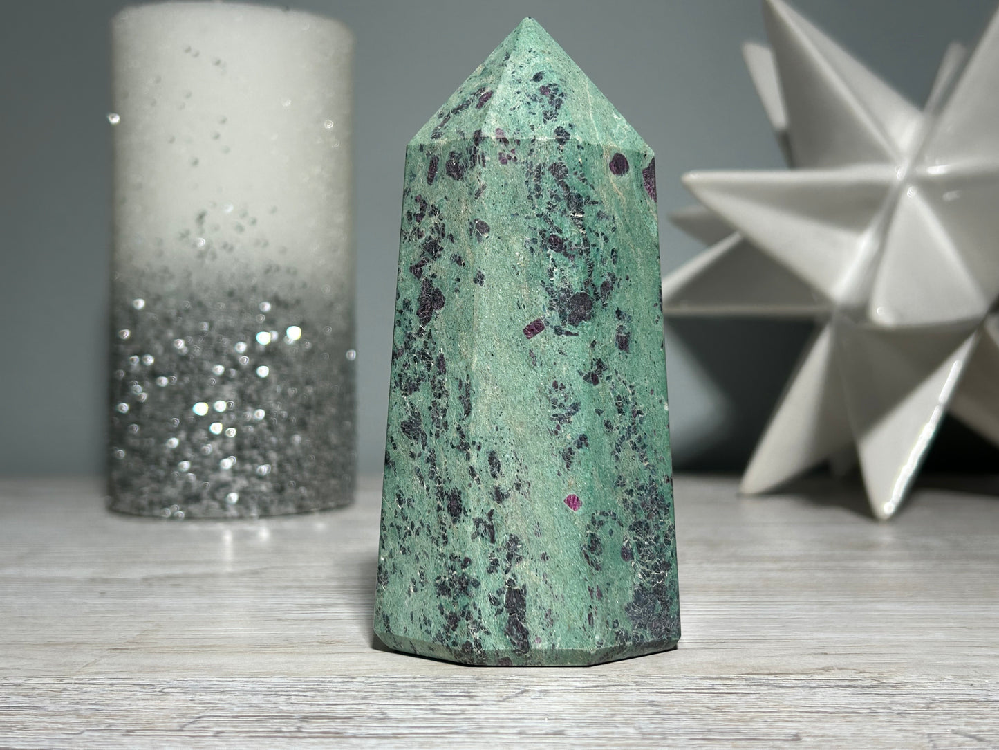 Ruby Fuchsite Tower (4.6", 116mm)