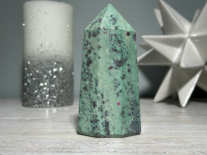 Ruby Fuchsite Tower (4.6", 116mm)