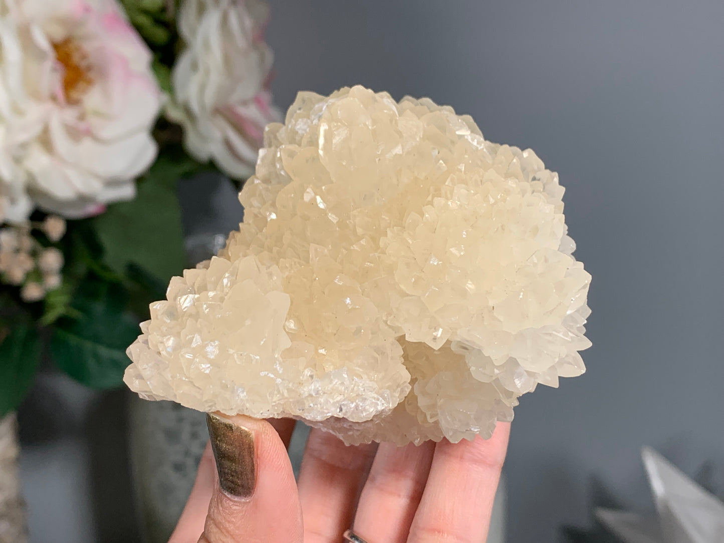 Natural Premium Calcite Flower (3.5", 90mm)