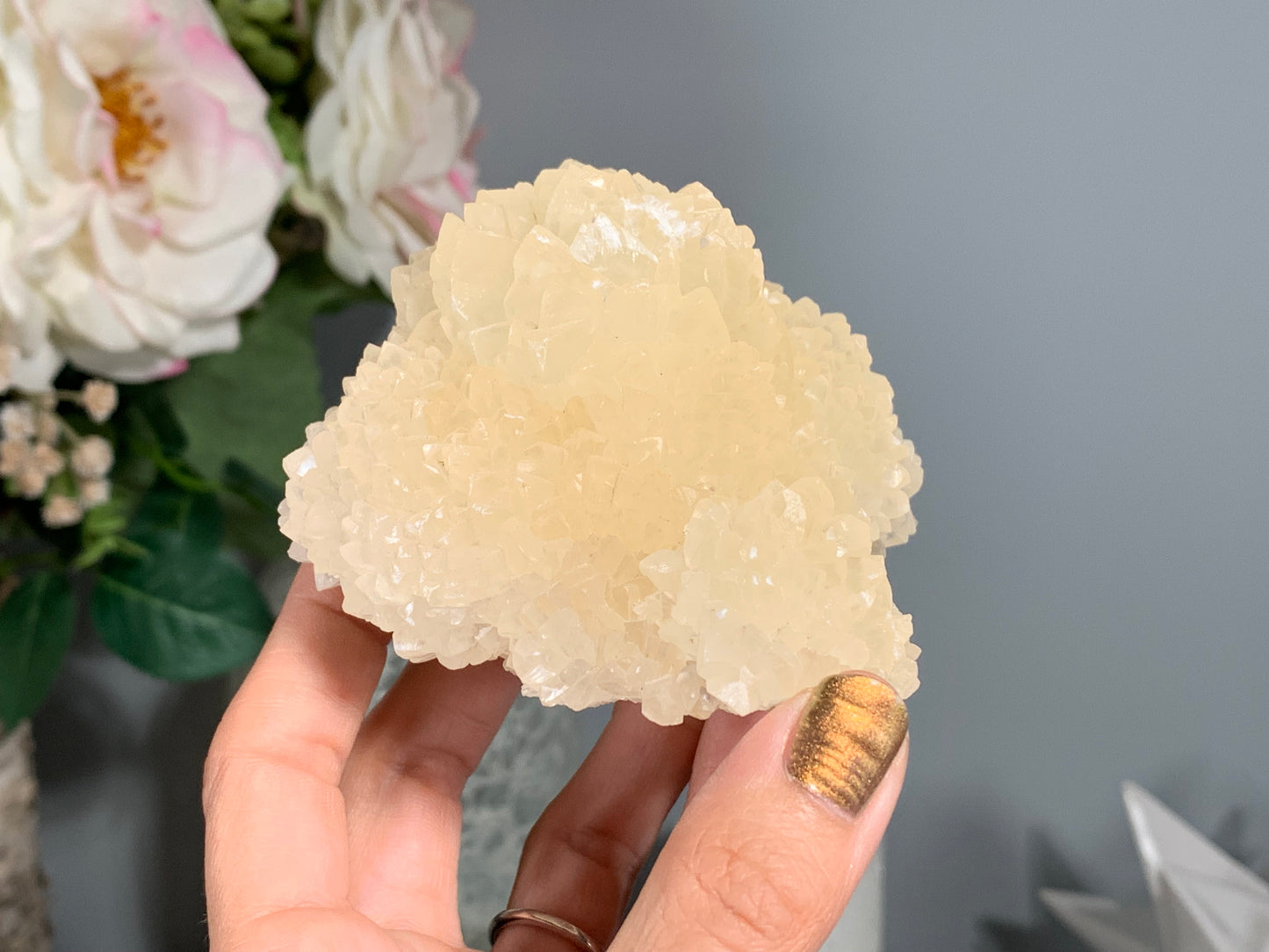 Natural Premium Calcite Flower (3.5", 90mm)