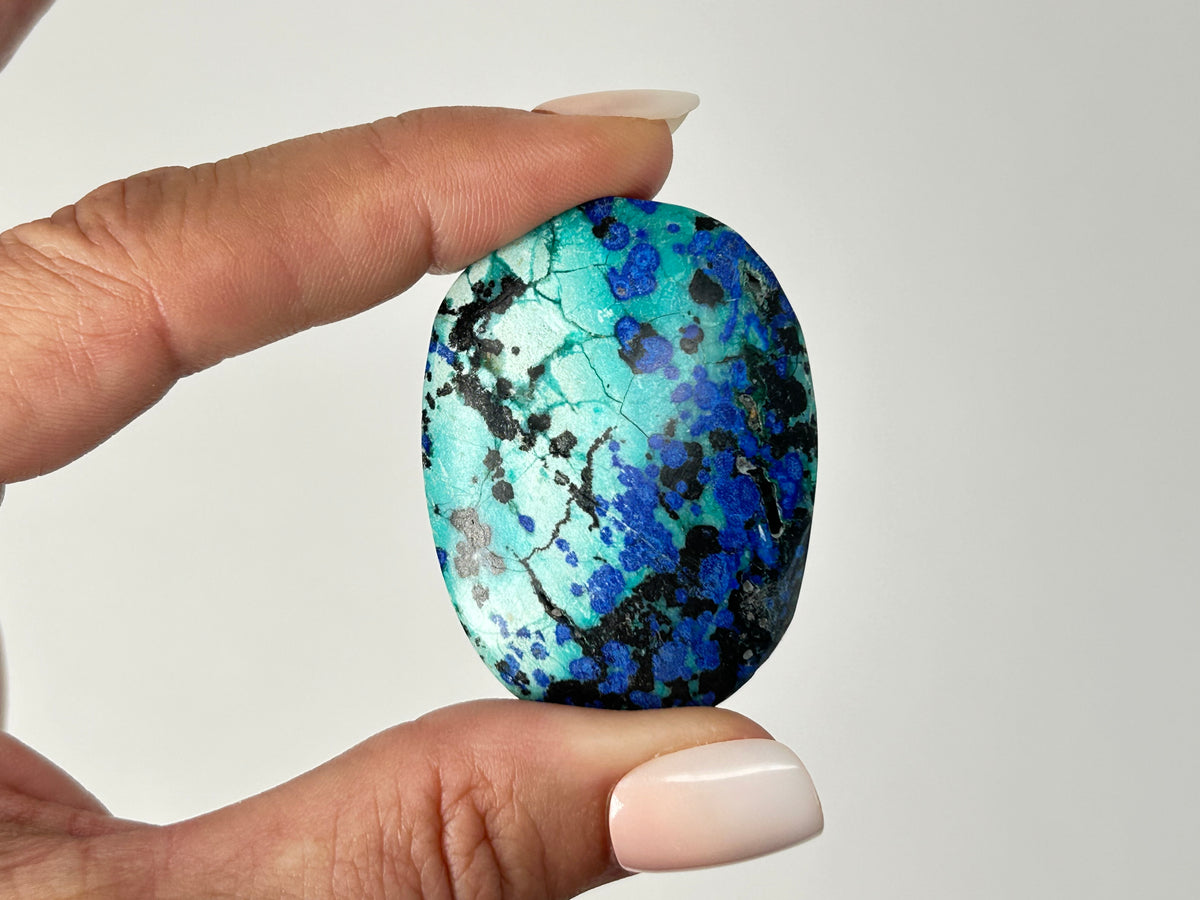 Azurite Chrysocolla Palm Stone #29