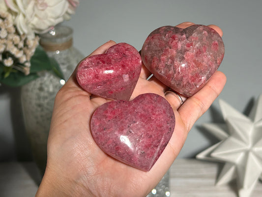 Sakura Rain Rhodonite Heart