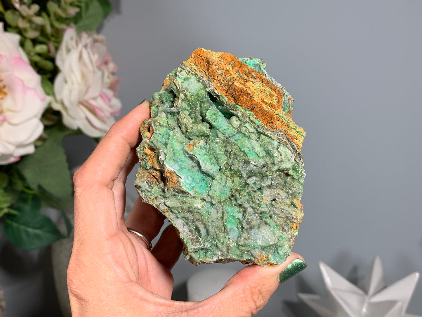 Druzy Chrysoprase (3.8", 96mm)