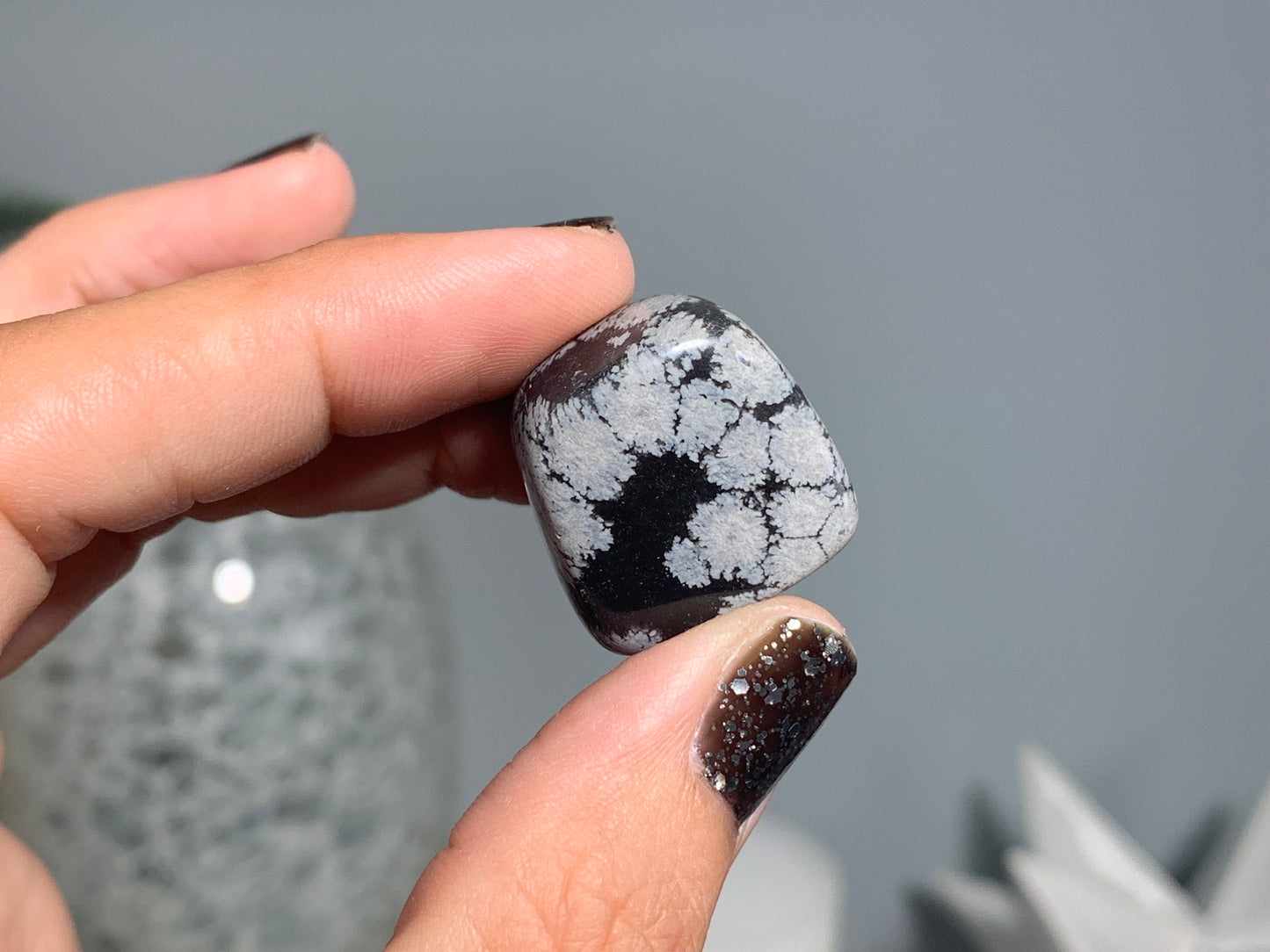 Tumbled Snowflake Obsidian Small