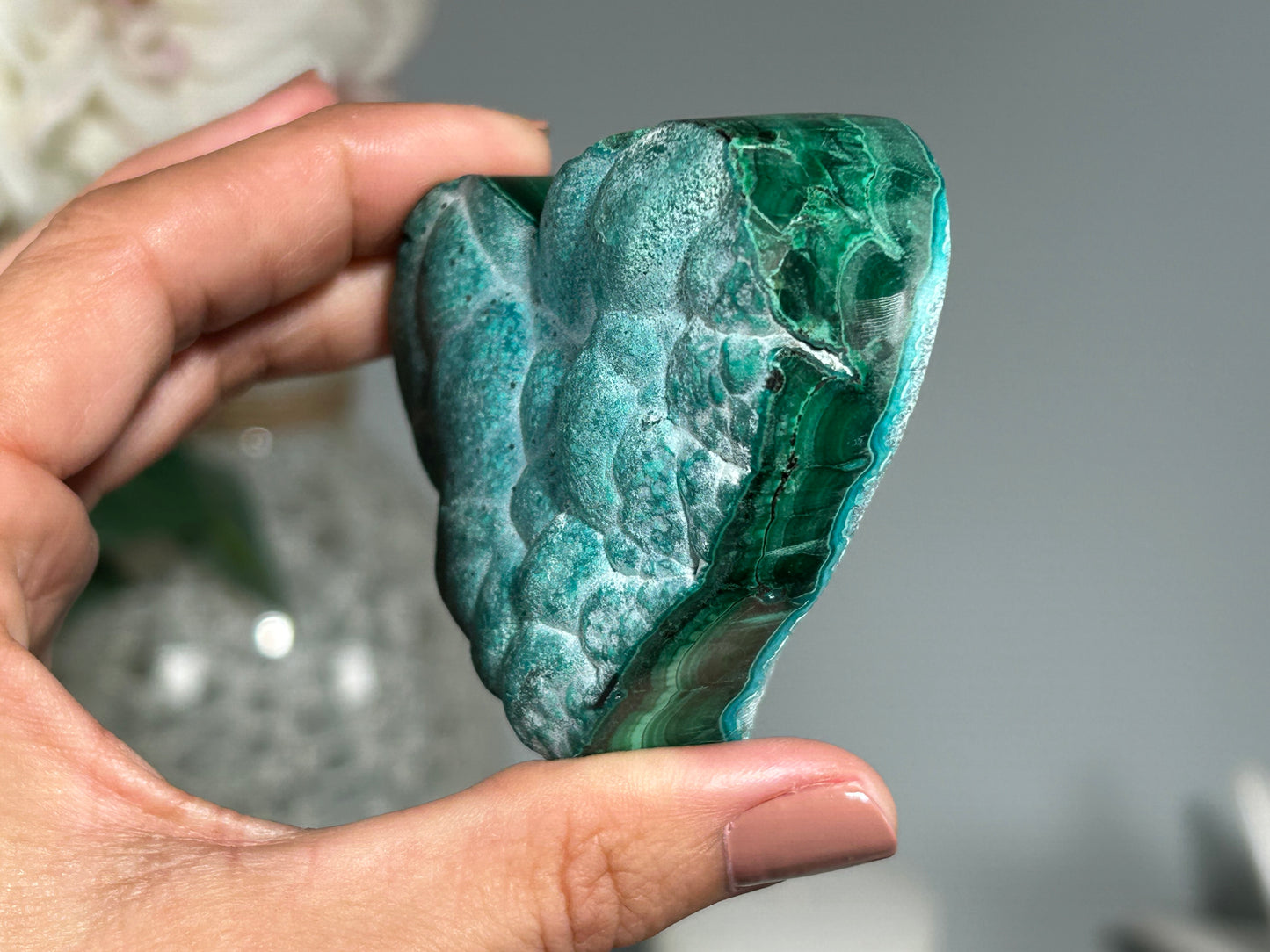 Malachite Chrysocolla Heart (2.7", 70mm)