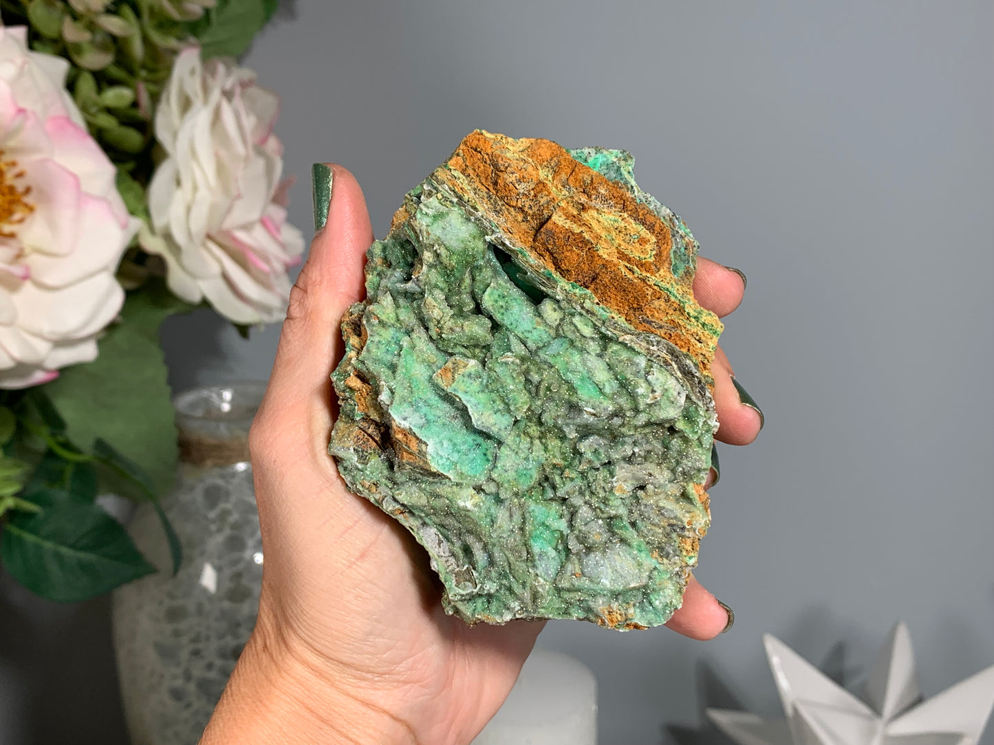 Druzy Chrysoprase (3.8", 96mm)