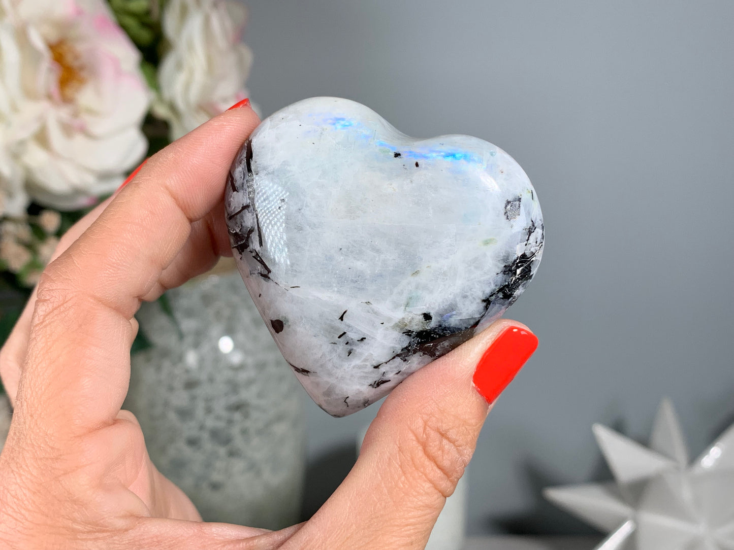 Medium Rainbow Moonstone Heart