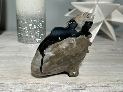 Volcano Agate Anatomical Heart (4.9", 125mm)