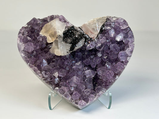 Amethyst with Calcite Geode Heart (4.7", 119mm)