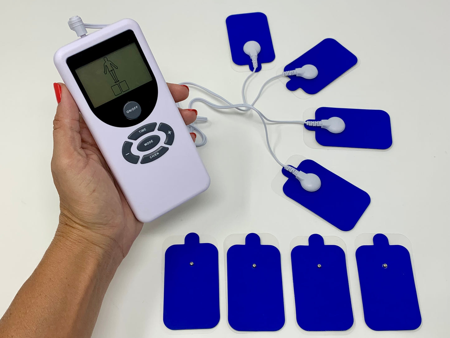 Portable TENS Unit with 8 Pads and 8 Stimulation Patterns