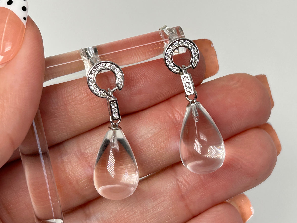 Clear Quartz Drop Earrings
