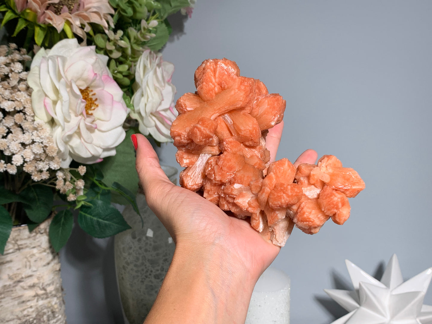 Red Stilbite Cluster (5.25", 133mm)