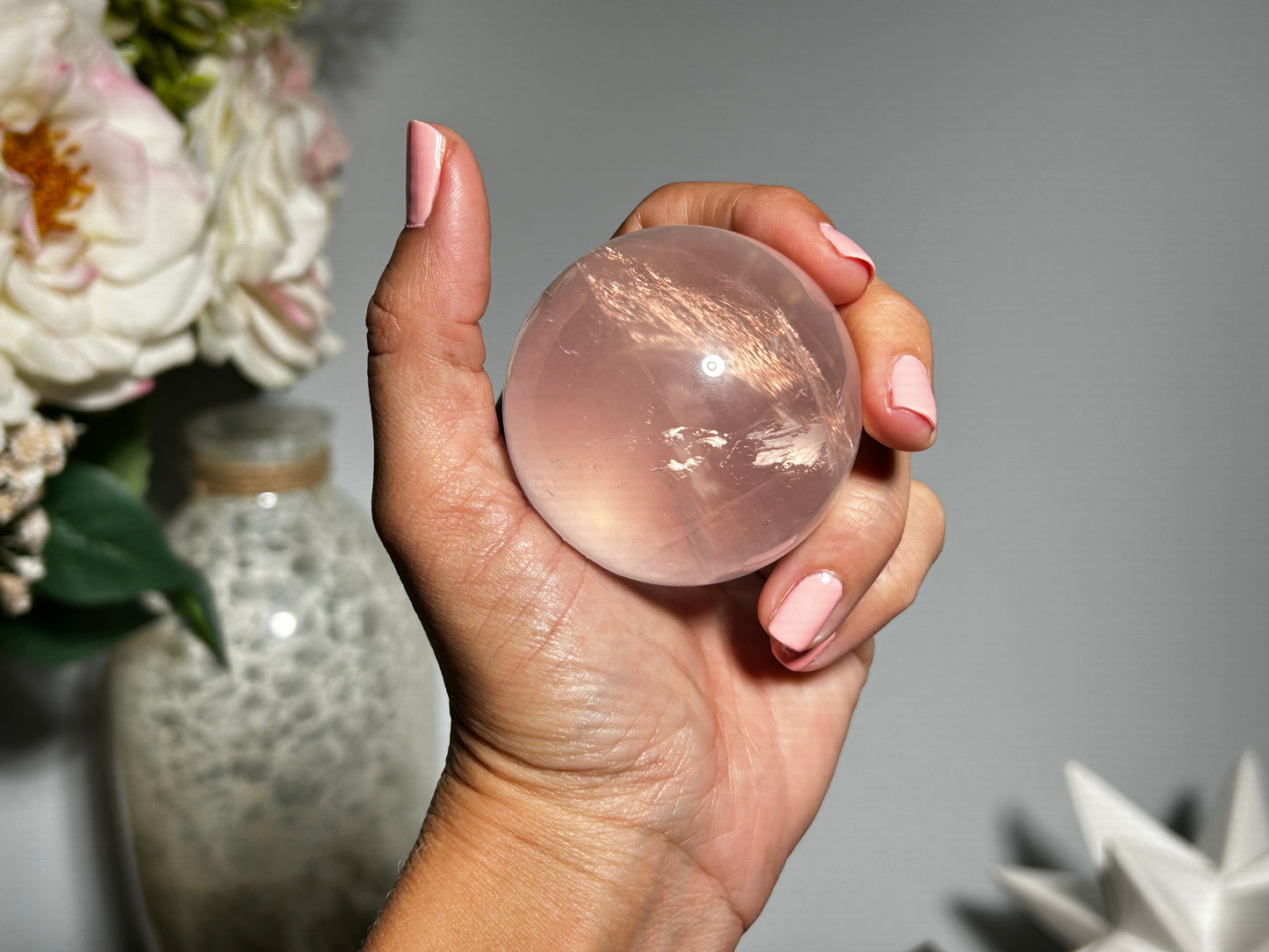 Star Rose Quartz Sphere (2.1",54mm)