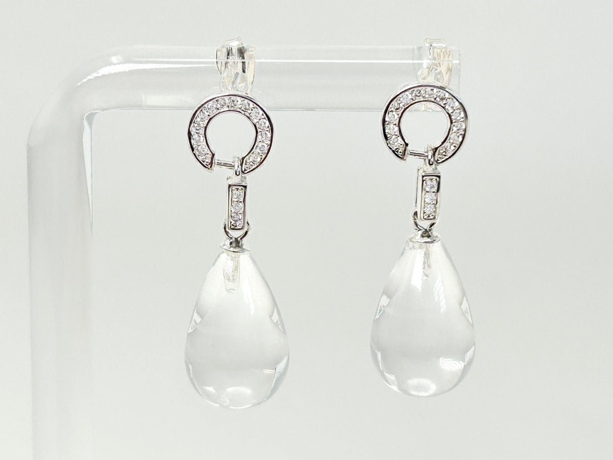 Clear Quartz Drop Earrings