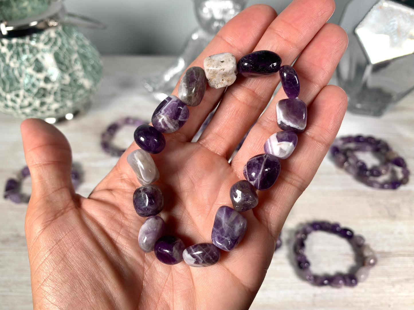 Chevron Amethyst Nugget Bracelet