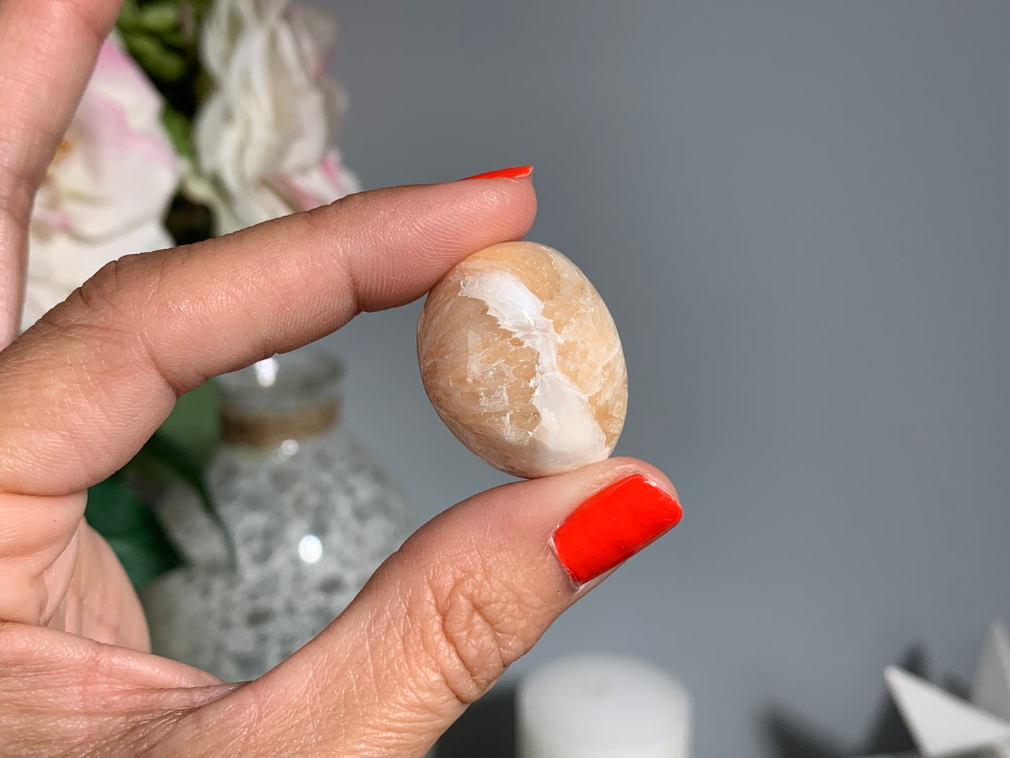 Tumbled Scolecite with Stilbite Large