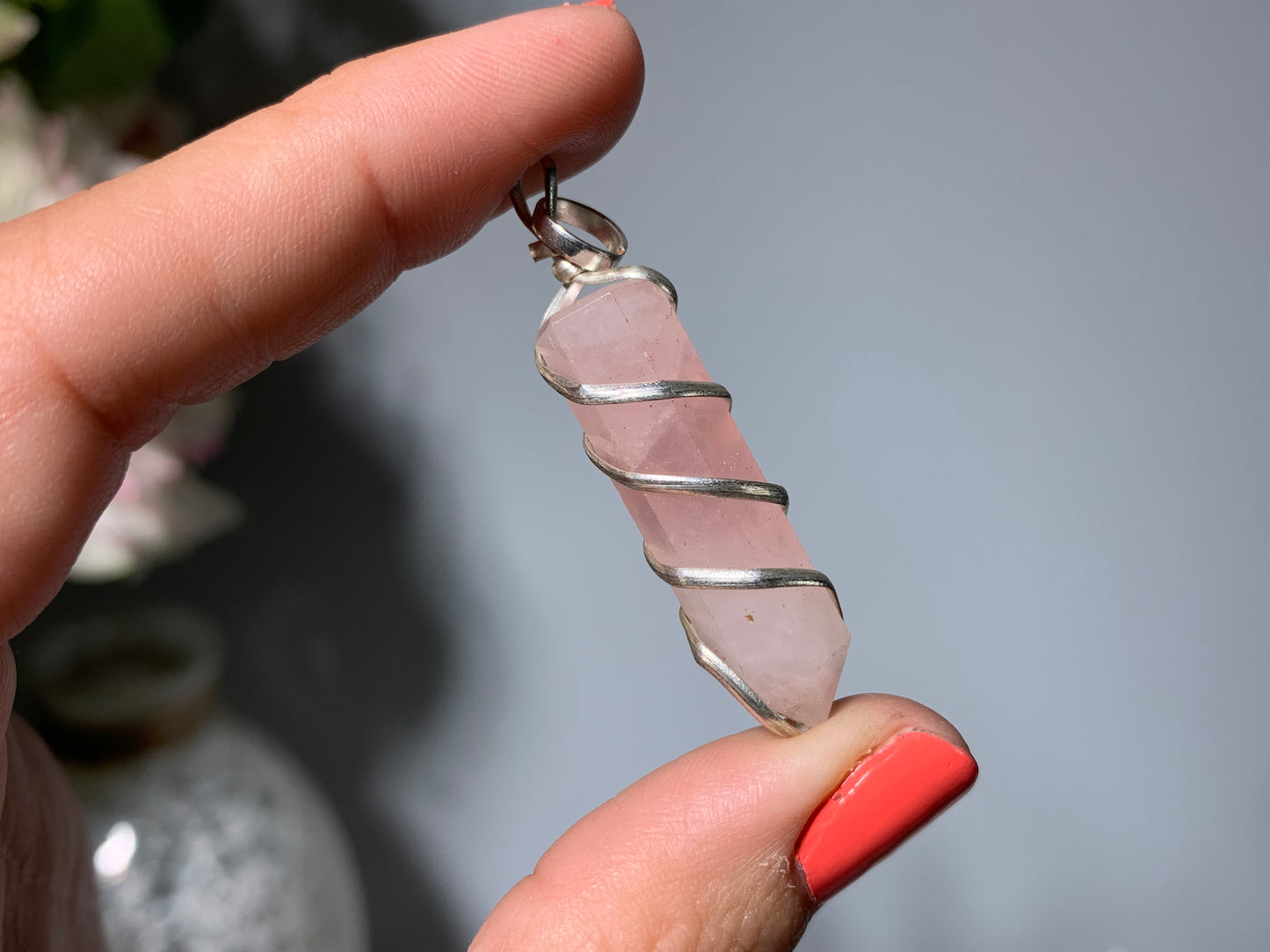 Bulk Rose Quartz Pendant (10pc)