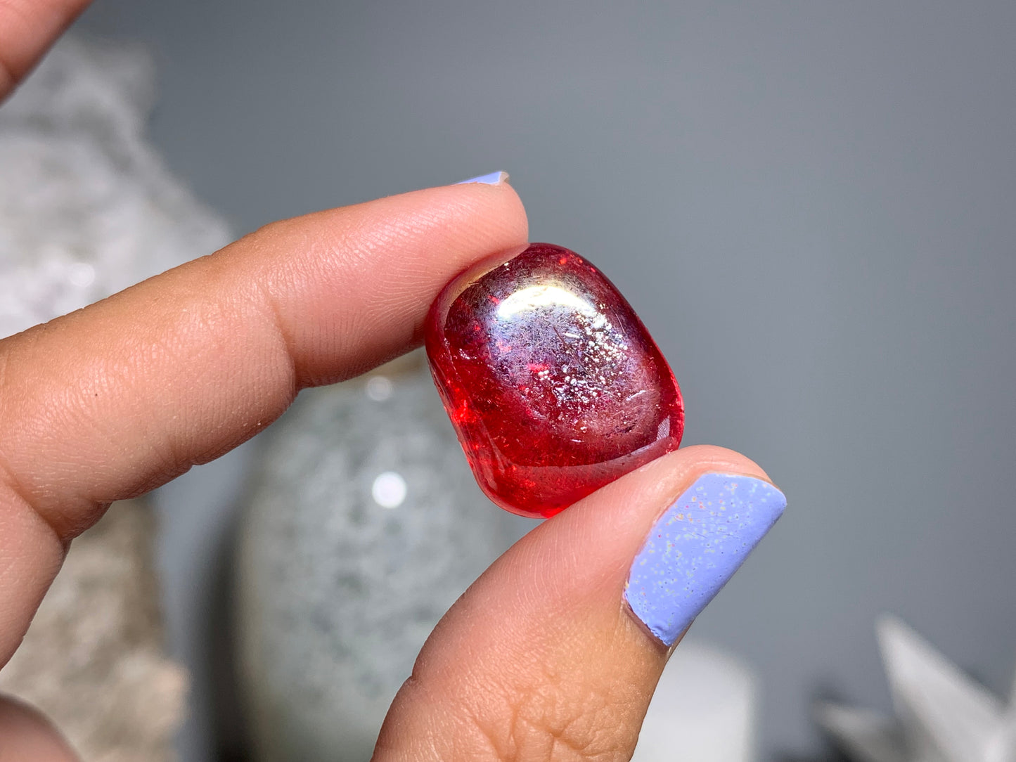 Tumbled Red Aura Quartz