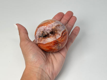 Carnelian with Druzy Amethyst Sphere (2.4", 62mm)
