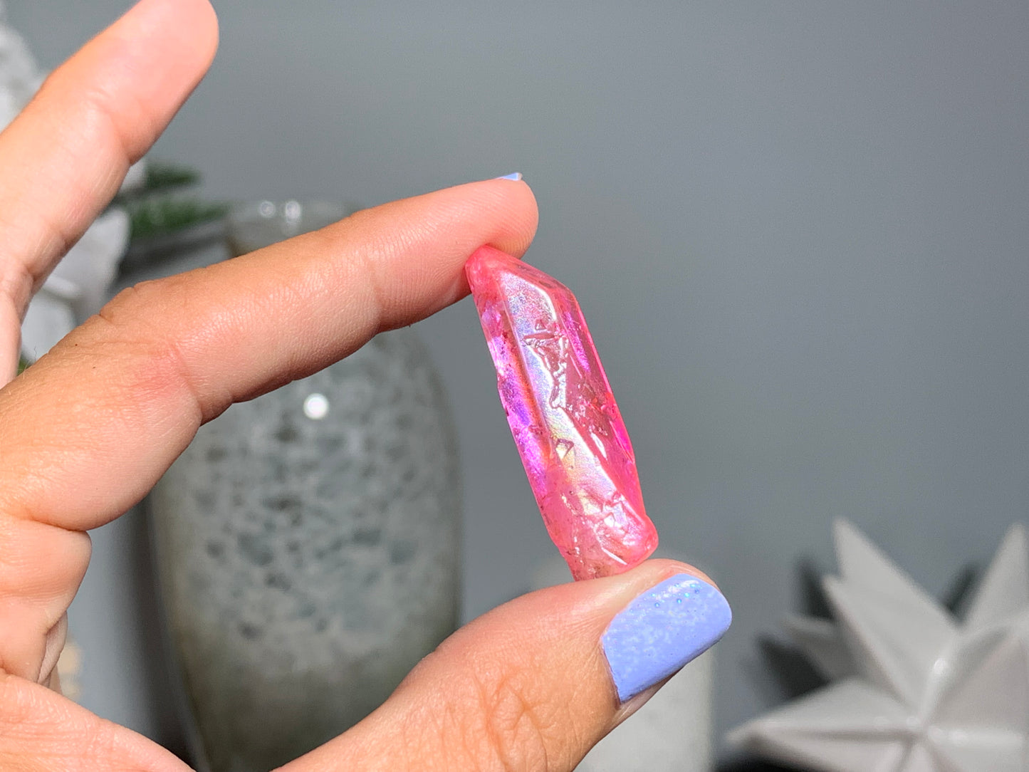 Pink Aura Quartz Point