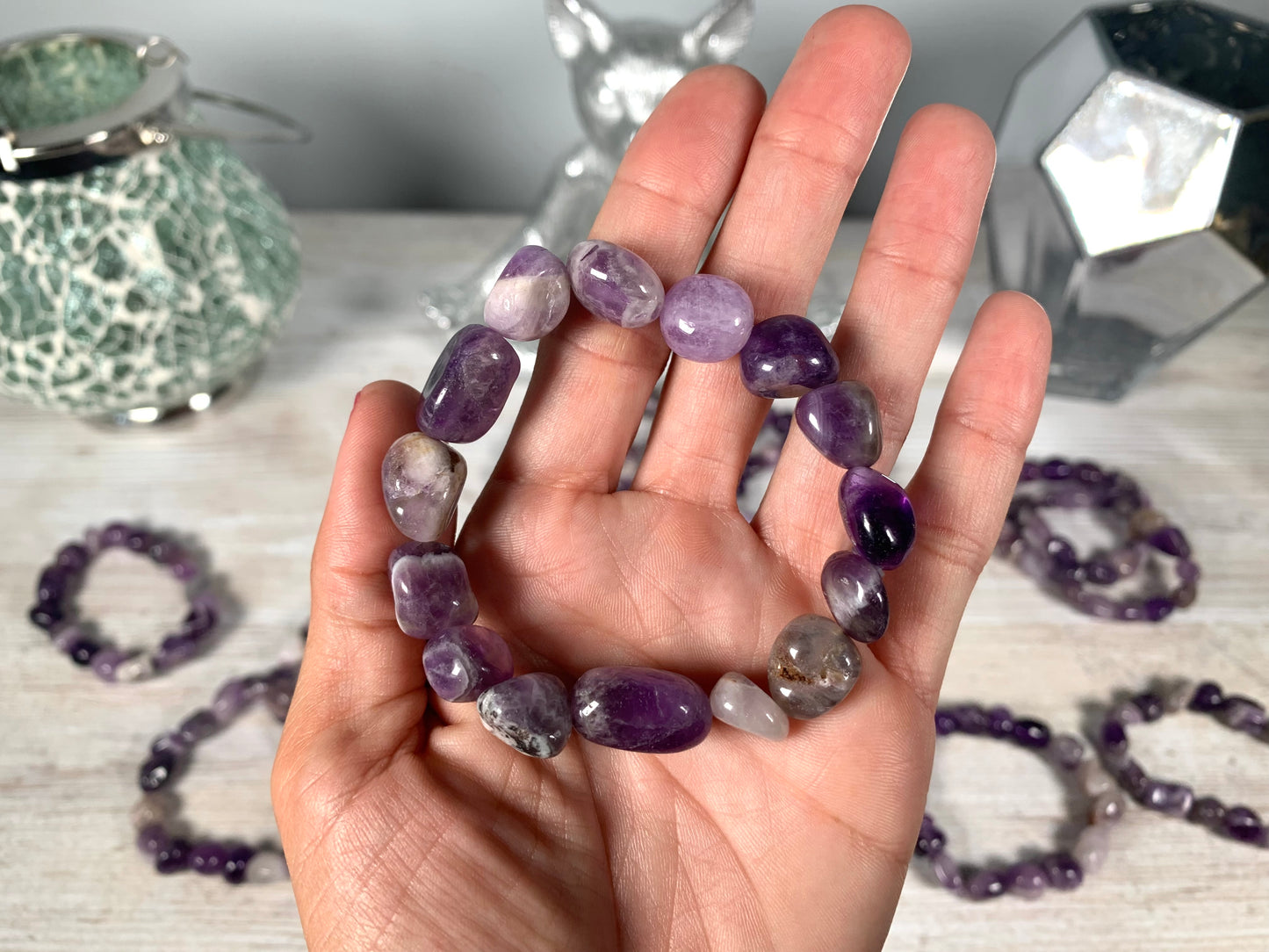 Chevron Amethyst Nugget Bracelet