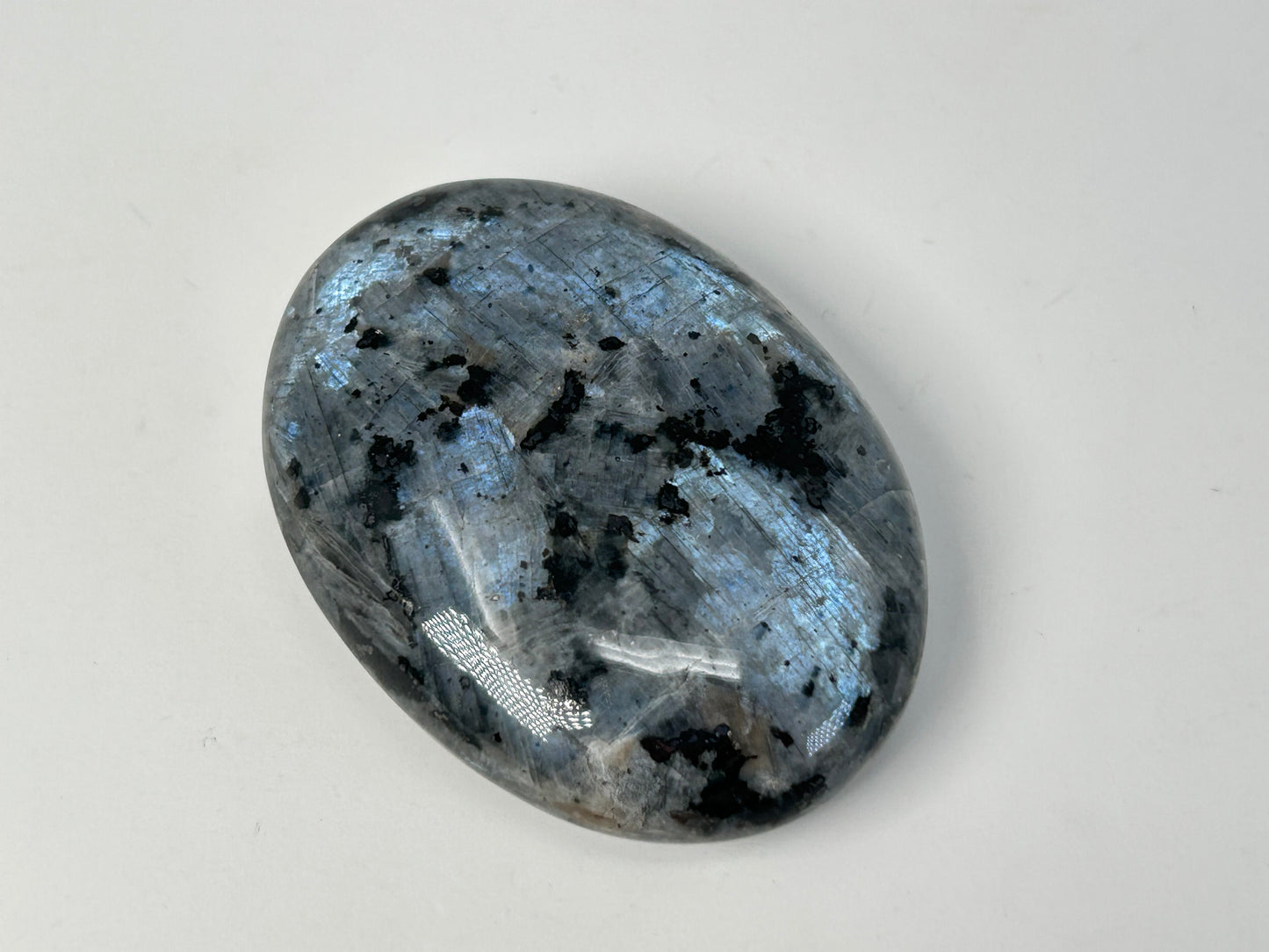 Gray Larvikite Palm Stone (2.2", 56mm)