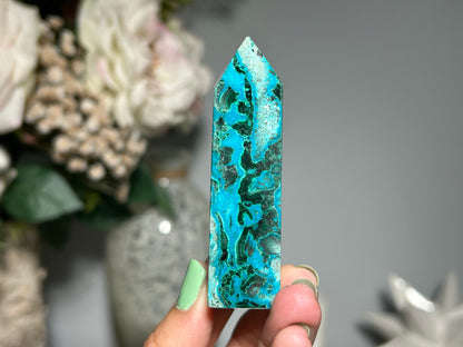 Malachite Chrysocolla Tower (2.9", 75mm)