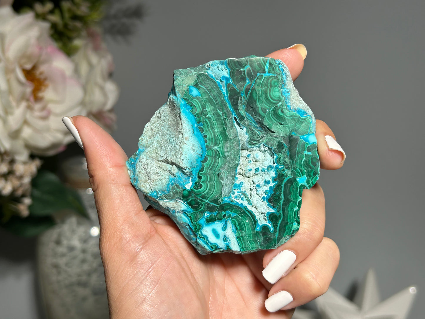 Malachite Chrysocolla Slab (2.9", 74 mm)