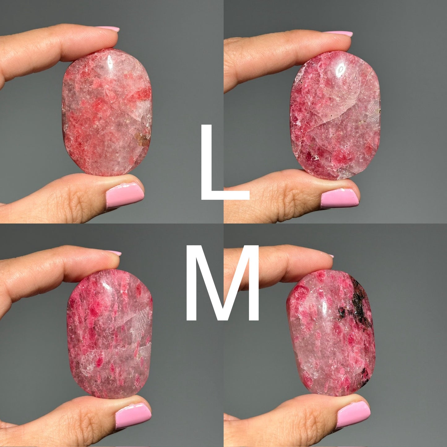 Sakura Rain Rhodonite Palm Stone