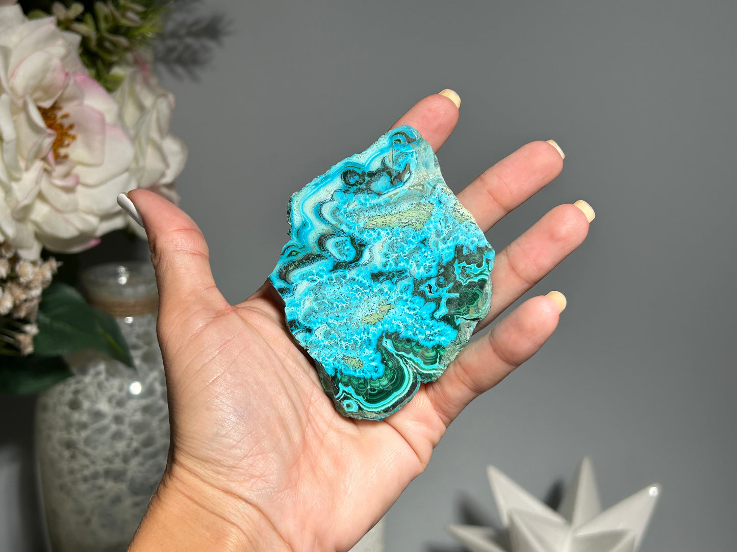 Malachite Chrysocolla Slab (3.6", 91mm)