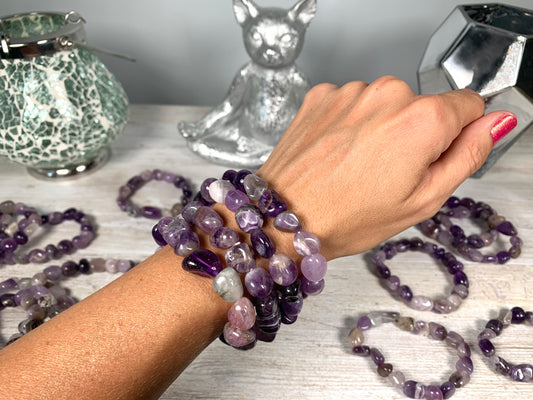 Chevron Amethyst Nugget Bracelet