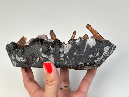Specularite with Tangerine Quartz (6.4", 161mm)
