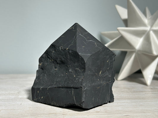 Shungite Half Raw Tower (3.9”, 100mm)