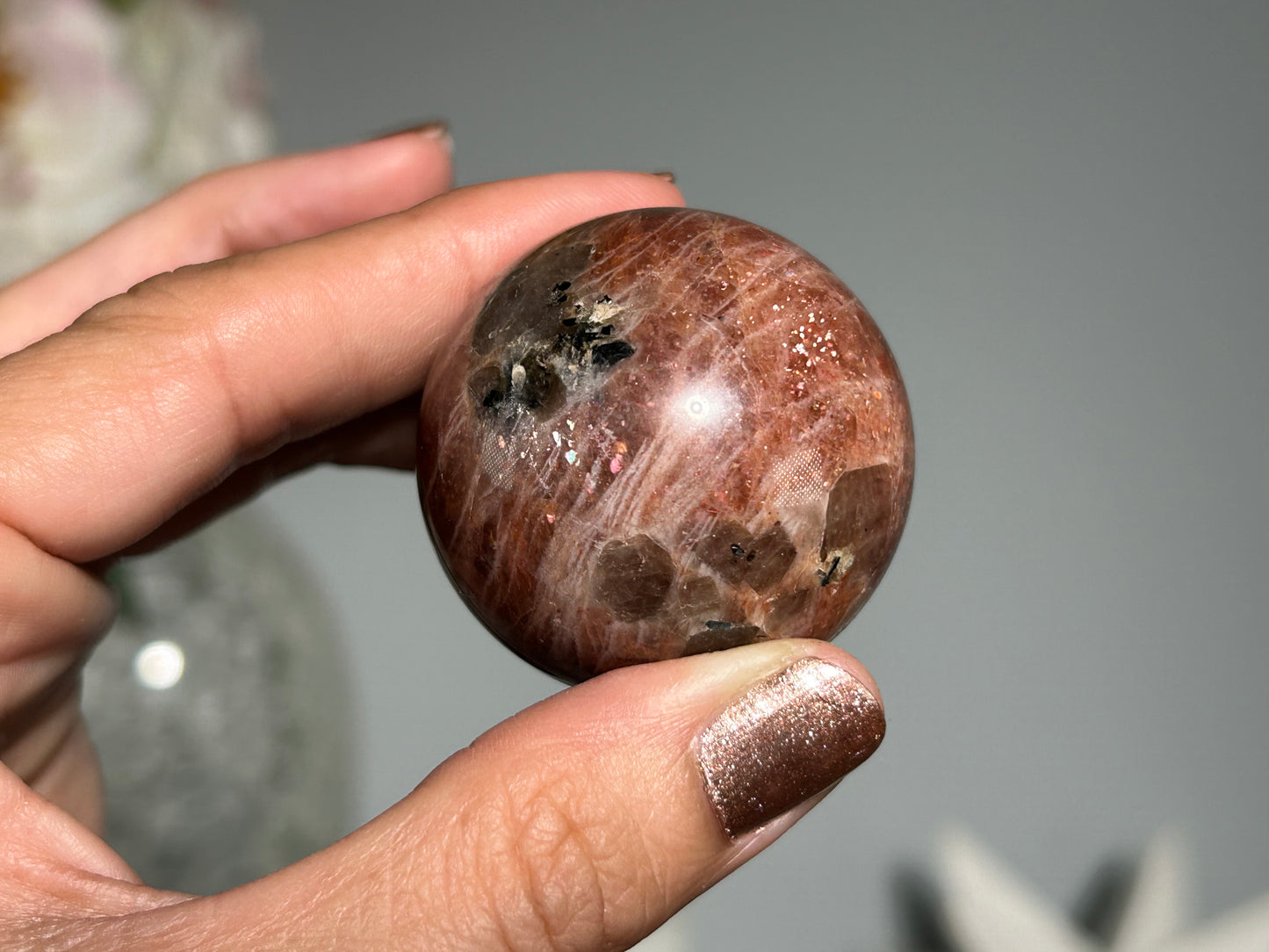 Confetti Sunstone Sphere (1.5", 35mm)